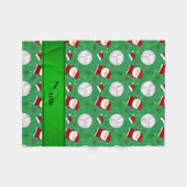 Eigen naam groen volleybalkerstpatroon fleece deken (Voorkant (Horizontaal))