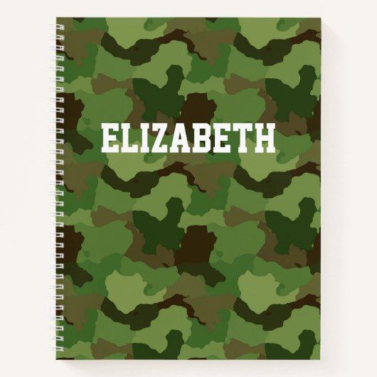 Eigen naam Groene Camouflage/Militaire Laptop Notitieboek (Voorkant)