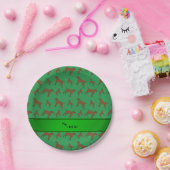 Eigen naam groene Duitse korthaven met korte wijze Papieren Bordje (Feest)