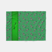 Eigen naam groene Duitse Wirehaire Pointer honden Fleece Deken (Voorkant (Horizontaal))
