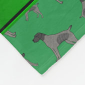 Eigen naam groene Duitse Wirehaire Pointer honden Fleece Deken (Hoek)