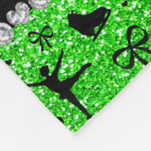 Eigen naam groene glitter-afbeelding schaatsen fleece deken (Hoek)