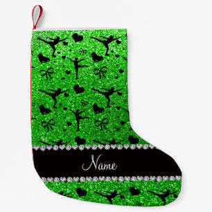 Eigen naam groene glitter-afbeelding schaven kleine kerstsok