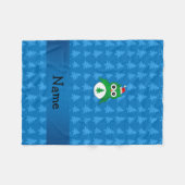 Eigen naam groene santa owl blue kerstbomen fleece deken (Voorkant (Horizontaal))