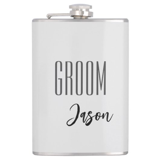 Eigen naam Groom Flask Heupfles (Voorkant)
