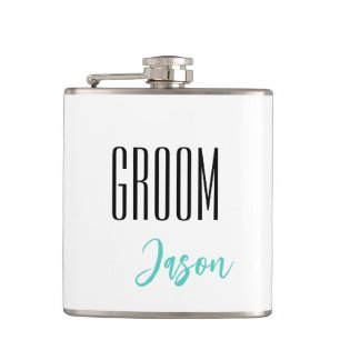 Eigen naam Groom Flask Heupfles
