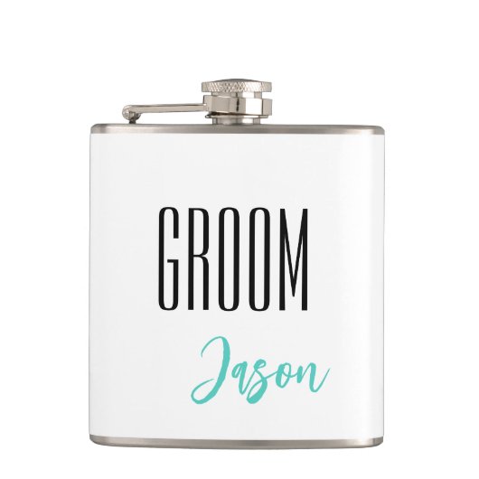 Eigen naam Groom Flask Heupfles (Voorkant)