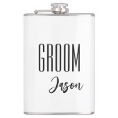Eigen naam Groom Flask Heupfles (Voorkant)