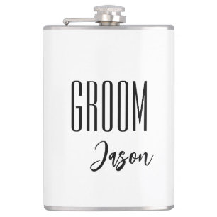 Eigen naam Groom Flask Heupfles