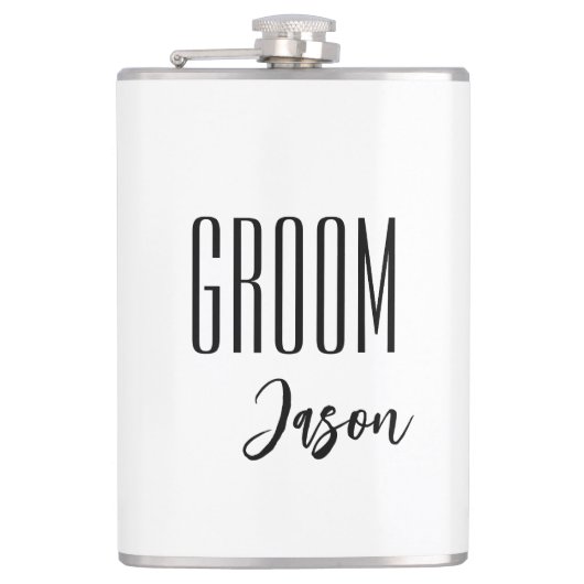 Eigen naam Groom Flask Heupfles (Voorkant)