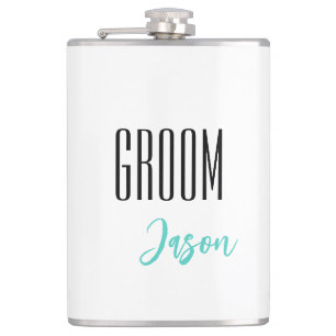 Eigen naam Groom Flask Heupfles