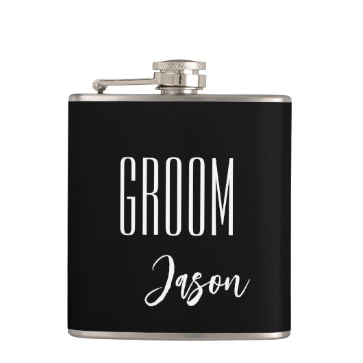 Eigen naam Groom Flask Heupfles (Voorkant)