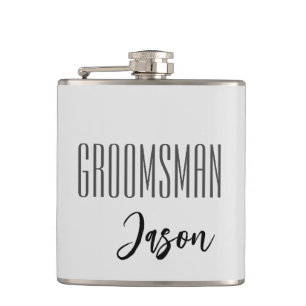 Eigen naam Groomsman-kolf Heupfles