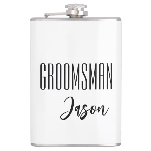 Eigen naam Groomsman-kolf Heupfles (Voorkant)