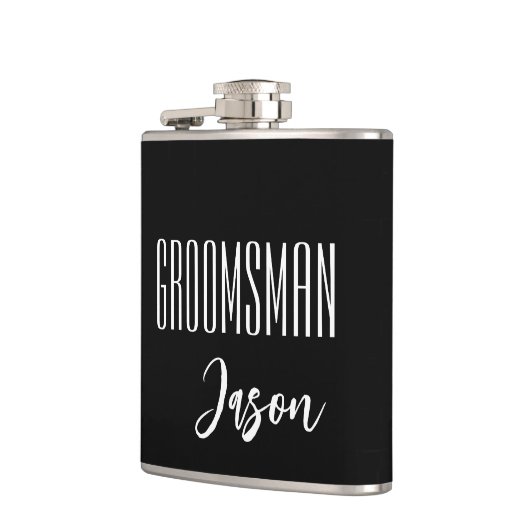 Eigen naam Groomsman-kolf Heupfles (Links)