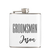 Eigen naam Groomsman-kolf Heupfles (Voorkant)
