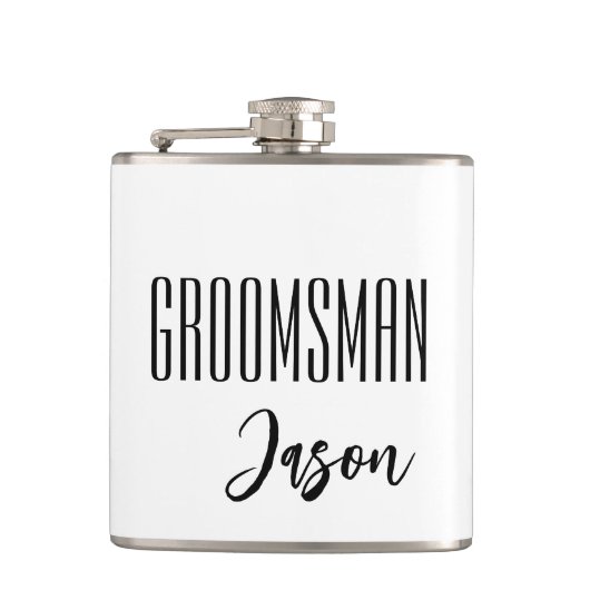 Eigen naam Groomsman-kolf Heupfles (Voorkant)