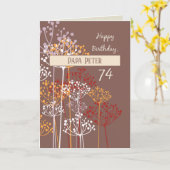 Eigen naam grootvader 74e verjaardag Brown Kaart (Gele Bloem)