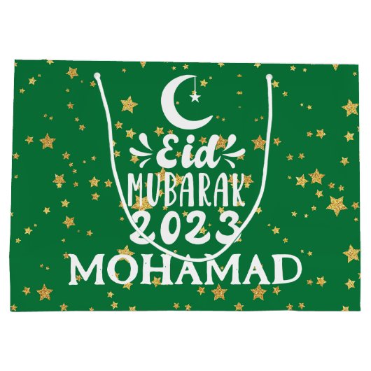 Eigen naam Grote Eid 2023 Gift Bag Groot Cadeauzakje (Achterkant)