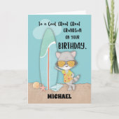 Eigen naam Grote Grootzoon Birthday Raccoon Kaart (Voorkant)