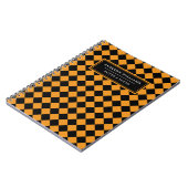 Eigen naam: Halloween Oranje Black Diamond Pattern Notitieboek (Linkerzijde)