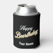 Eigen naam Happy Beerthday-flesje Blikjeskoeler (Blikje Voorkant)