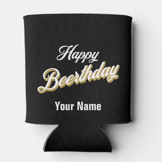 Eigen naam Happy Beerthday-flesje Blikjeskoeler (Achterkant)