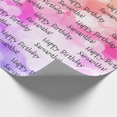 Eigen naam Happy Birthday Fun kleurrijk Bright Cadeaupapier (Hoek)