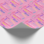 Eigen naam Happy Birthday Gift Wrapping Paper Cadeaupapier (Hoek)