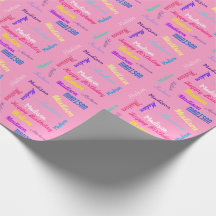 Eigen naam Happy Birthday Gift Wrapping Paper