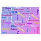 Eigen naam Happy Birthday Girl's Pastel Groot Cadeauzakje (Voorkant)