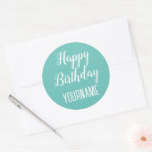 Eigen naam Happy Birthday Party Ronde Sticker (Envelop)