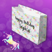 Eigen naam Happy Birthday Rainbow Unicorn Groot Cadeauzakje