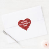 Eigen naam Happy Valentine's Day Red Glitter Hart Sticker (Envelop)