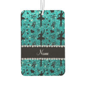 Eigen naam heldere aqua glitter ballerinas luchtverfrisser (Achterkant)