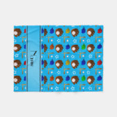 Eigen naam hemelblauwe honkbalhandschoen petten ba fleece deken (Voorkant (Horizontaal))