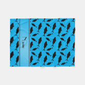 Eigen naam hemelsblauw blauwvintonijnpatroon fleece deken (Voorkant (Horizontaal))