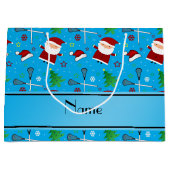 Eigen naam: hemelsblauw borstlijstje kerstmis large cadeautasje (Voorkant)