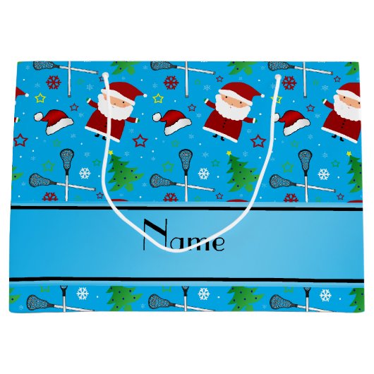 Eigen naam: hemelsblauw borstlijstje kerstmis large cadeautasje (Voorkant)