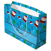 Eigen naam: hemelsblauw borstlijstje kerstmis large cadeautasje (Achterkant Gekanteld)