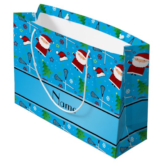 Eigen naam: hemelsblauw borstlijstje kerstmis large cadeautasje (Achterkant Gekanteld)