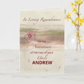 Eigen naam Herdenking Jubileum Verlies van oom Kaart (Gele Bloem)