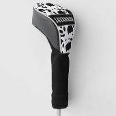 Eigen naam Holstein Koe Animal Print Patroon Golfheadcover (Schuin)