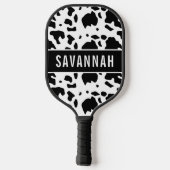 Eigen naam Holstein Koe Animal Print Patroon Pickleball Paddle (Achterkant)