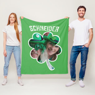Eigen naam Ierse klaverfoto St Patricks Day Fleece Deken