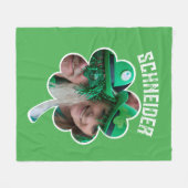 Eigen naam Ierse klaverfoto St Patricks Day Fleece Deken (Voorkant (Horizontaal))