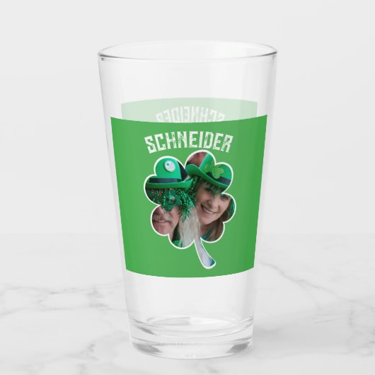 Eigen naam Ierse klaverfoto St Patricks Day Glas (Achterkant)
