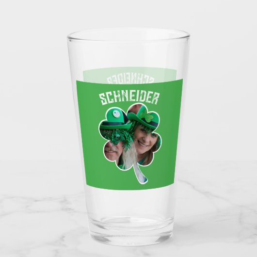 Eigen naam Ierse klaverfoto St Patricks Day Glas (Voorkant)