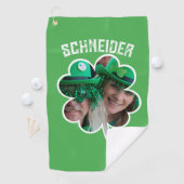Eigen naam Ierse klaverfoto St Patricks Day Golfhanddoek (Insitu)