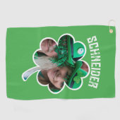 Eigen naam Ierse klaverfoto St Patricks Day Golfhanddoek (Horizontaal)